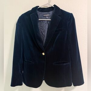 Brooks Brothers Navy Velvet Blazer Gold Buttons Women’s 6